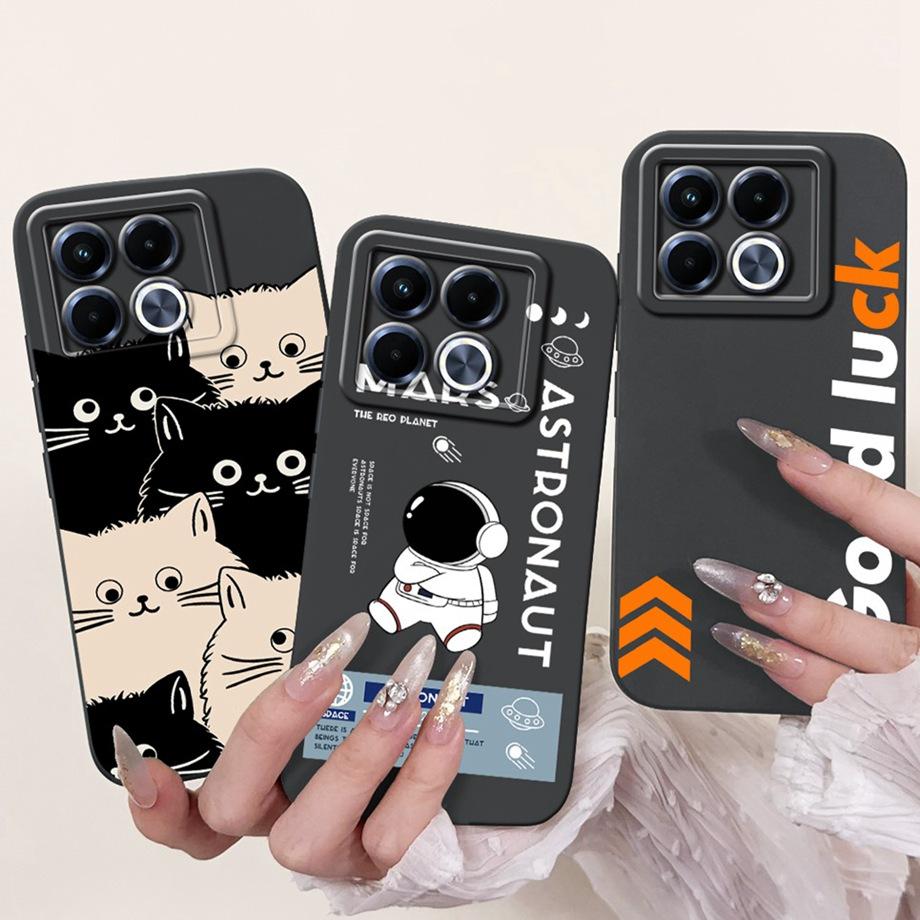 Für Infinix Note 40 5G X6852 Handyhülle Silikon Weiche Rückabdeckung Für Infinix Note40 X6851 Bumper Drachen Katze Blume Schmetterling Tasche