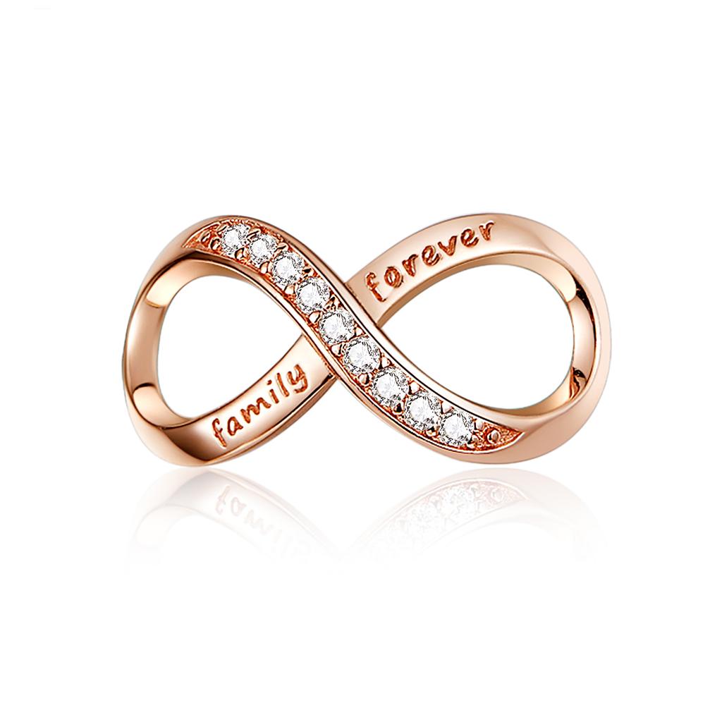 WOSTU Forever & Always Beads 100% 925 Silver Rose Gold Charm Fit Bracelet Pendant DIY Jewelry Making