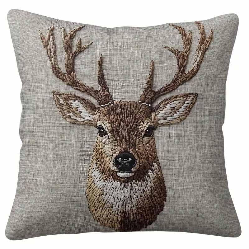Cute Animal Print Pillow Case: Flat 2D Printing, Not Real Embroidery, Night Sofa Sofa Night Cushion