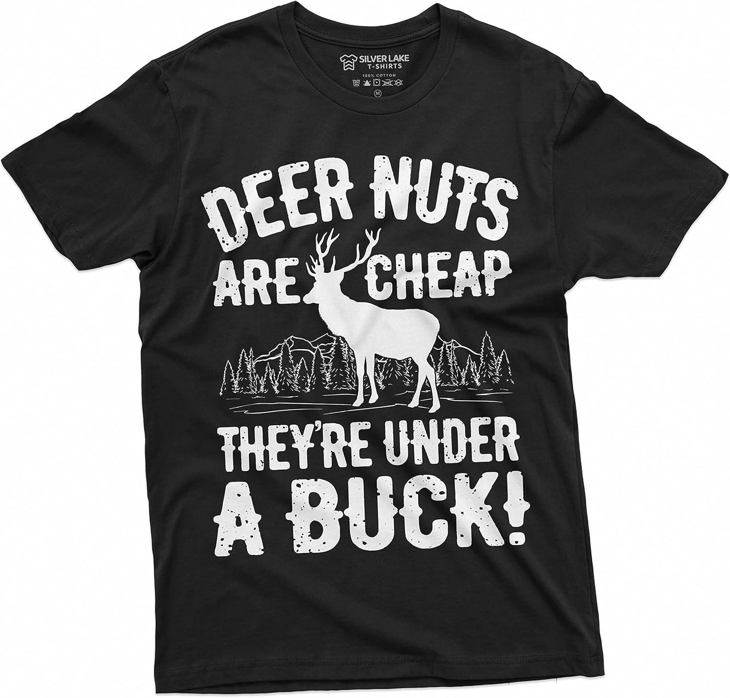 Men s Funny Deer Nuts are Cheap Humor Shirt Birthday Gifts Hunting Hunter Tee XXXXXL чёрный