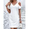 Rochie cu mâneci scurte pentru vara femeilor New Fashion Fusta subțire cu umeri