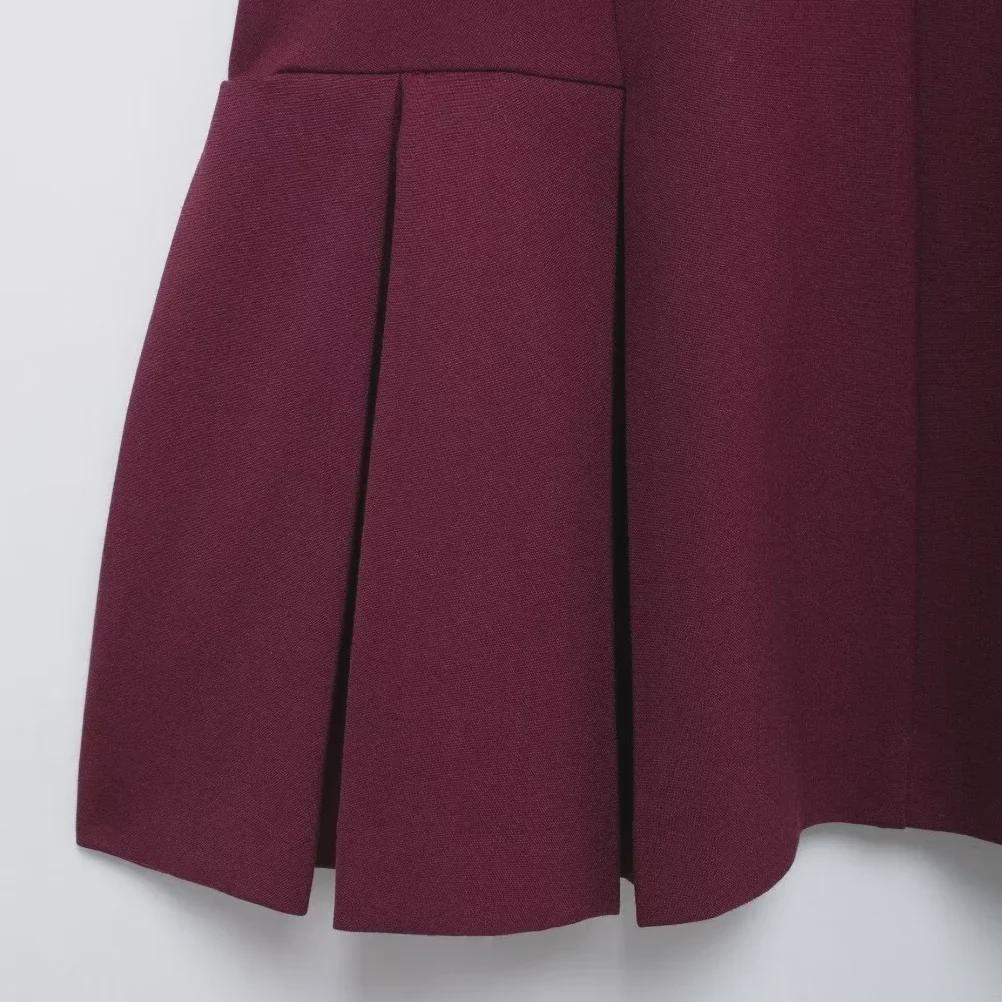 2024 Evropské a americké dámské šaty s límečkem polo z francouzského žebrování s plisovanou sukní