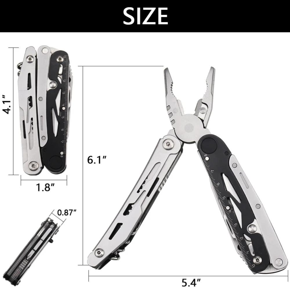 JUNEFOR Camping Multifunktionale Zange EDC Multi-Tool Klappzange Schneidwerkzeuge Handwerkzeuge Großes Messer Schere Zangen Werkzeugsatz Set