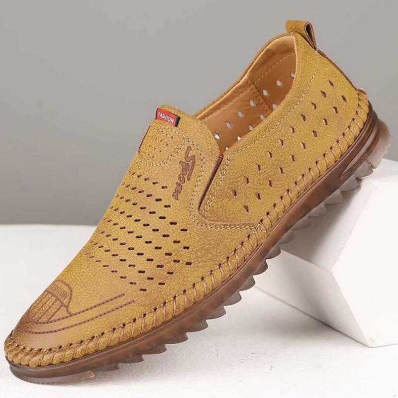 Protiskluzové duté pánské boty Prodyšná jeskyně Kožená obuv Obuv pro volný čas Pánské měkké boty