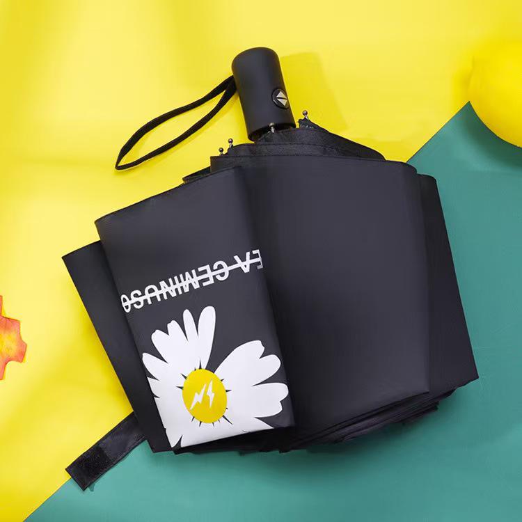 Damen Automatischer UV-Schutz Dreifach-Schirm mit Kundenspezifischem Logo- und Textdruck