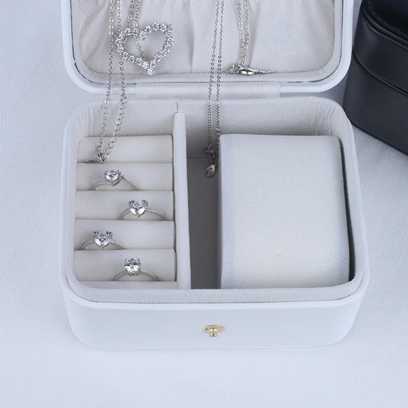 Mini Jewelry Organizers Soft PU Material Jewelry Storage Organizers Jewelry Storage Box Drawers Jewelry Box for Earrings