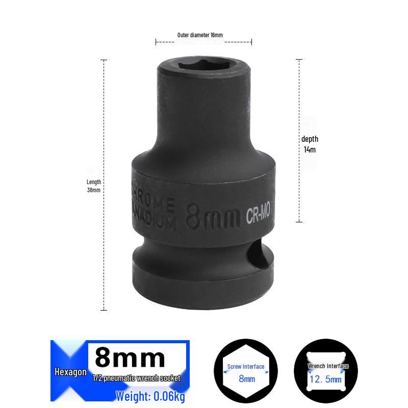 

Heavy-Duty 1/2 Electric Air Wrench with Chrome Molybdenum Alloy Socket