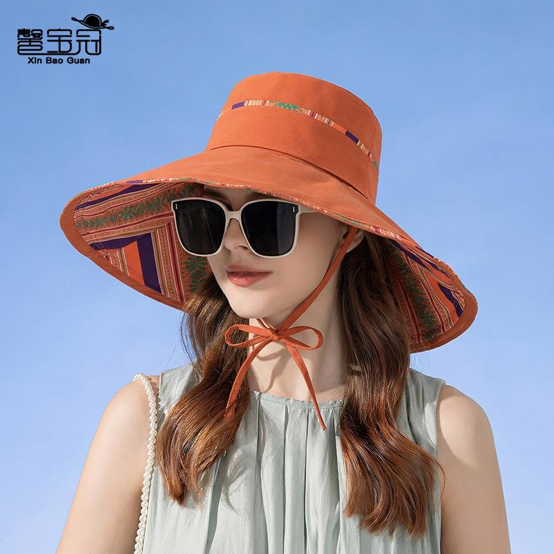 Summer wide brimmed hat double sided wearable, fisherman hat, versatile for sun protection and sun hats