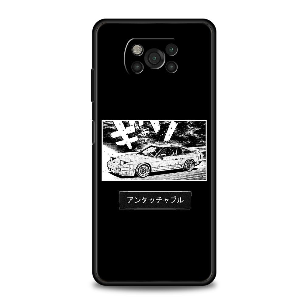 Initial D Car Phone Case Cover for Xiaomi Poco F7 Ultra F6 F5 F4 F3 X6 X5 X4 X3 NFC C51 C55 M4 GT 5G Soft TPU Shell Fundas Bags