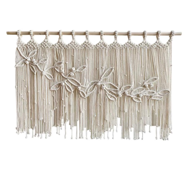 Богемный настенный гобелен из хлопка ручной работы в технике макраме