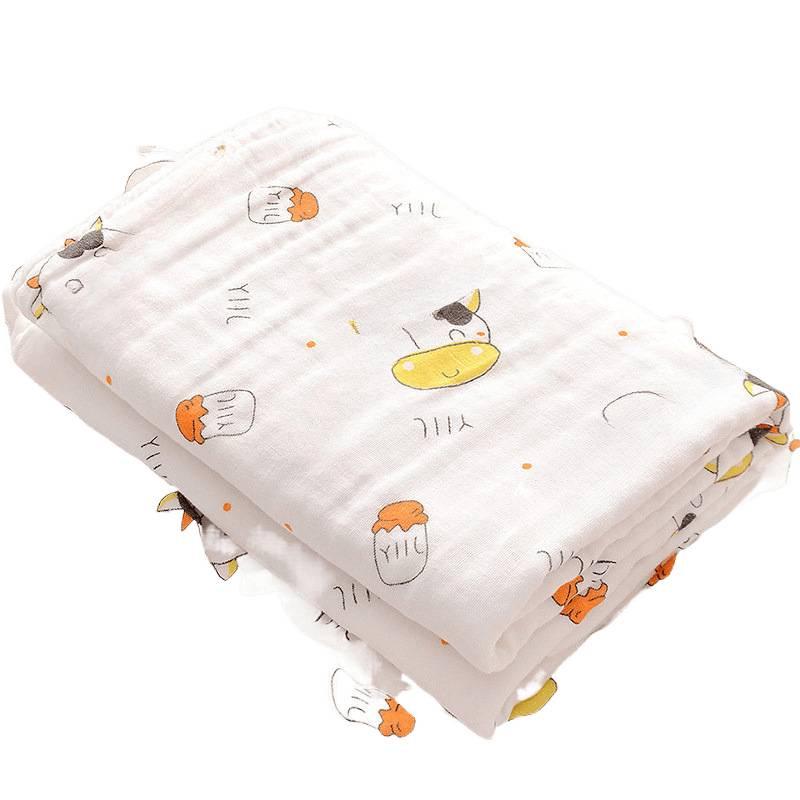 Asciugamano in Garza e Copertina per Bagnetto Neonato in Puro Cotone