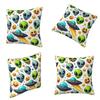 Green Alien And Ufo Pattern Square Pillowcase Cushion Cover Decorative Pillow Case Throw Pillow Cover For Home Sofa Living Room