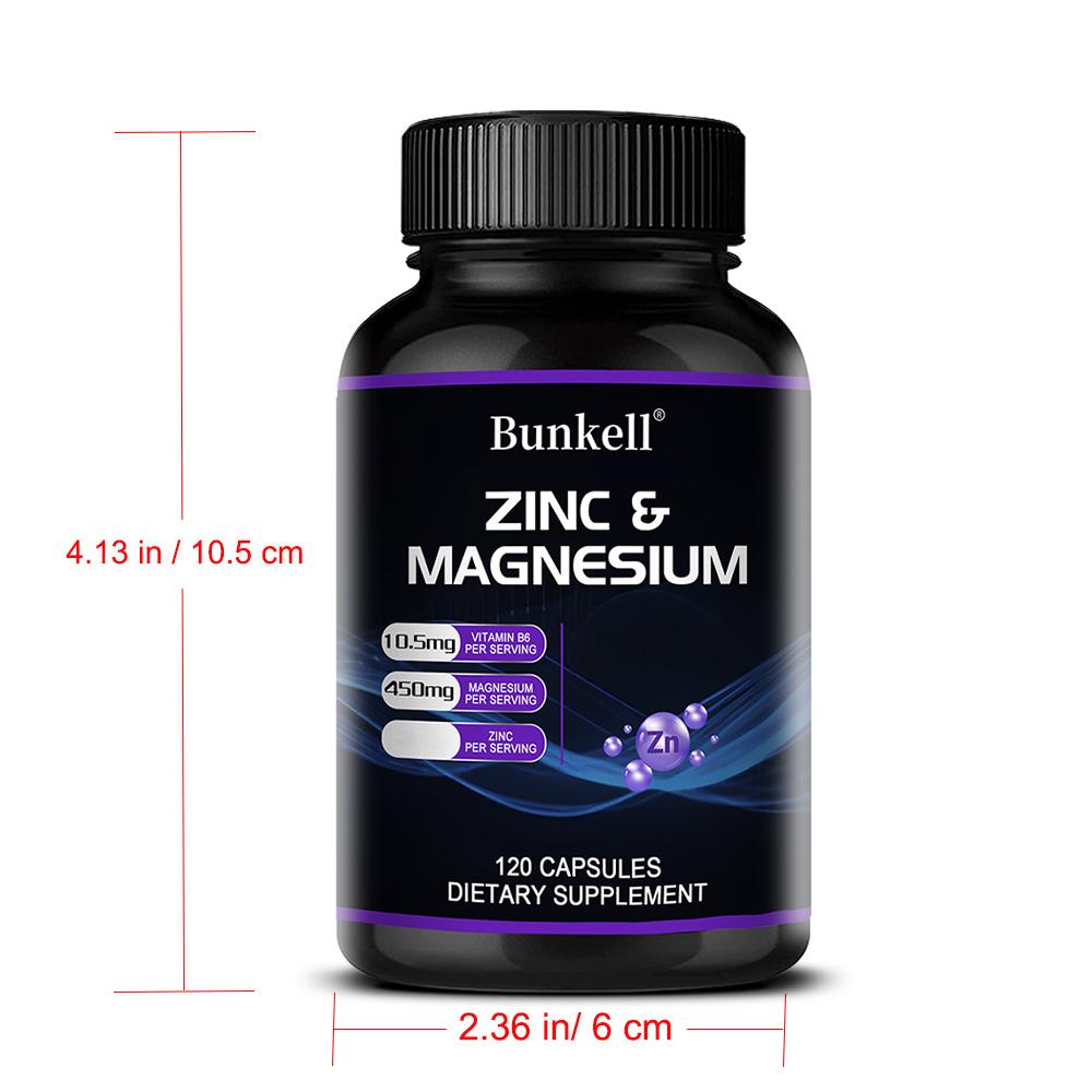 Magnesium + Zinc + Vitamin B6 capsules help boost energy and immunity 120 Capsules