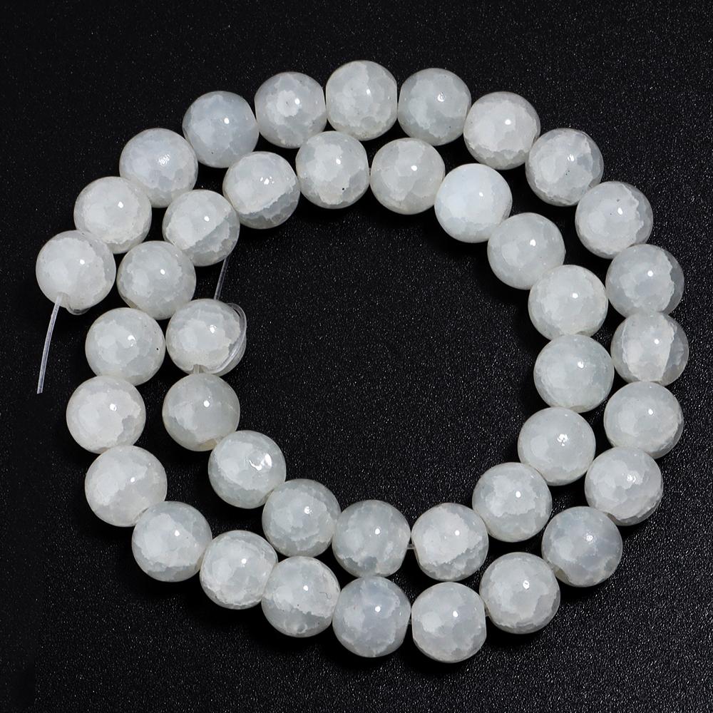 

38-45pcs/lot 8 10mm Round Glass Floral Beads Colorful Loose Spacer Beads For Jewelry Making DIY Bracelet Necklace Accessories 8mm apx 45pcs білий