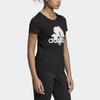Adidas W Mh Flower Tee Logo American Vintage Print Casual Sports Round Neck Running Training Short Sleeve Breathable T-Shirt Women Tops Black ED6160