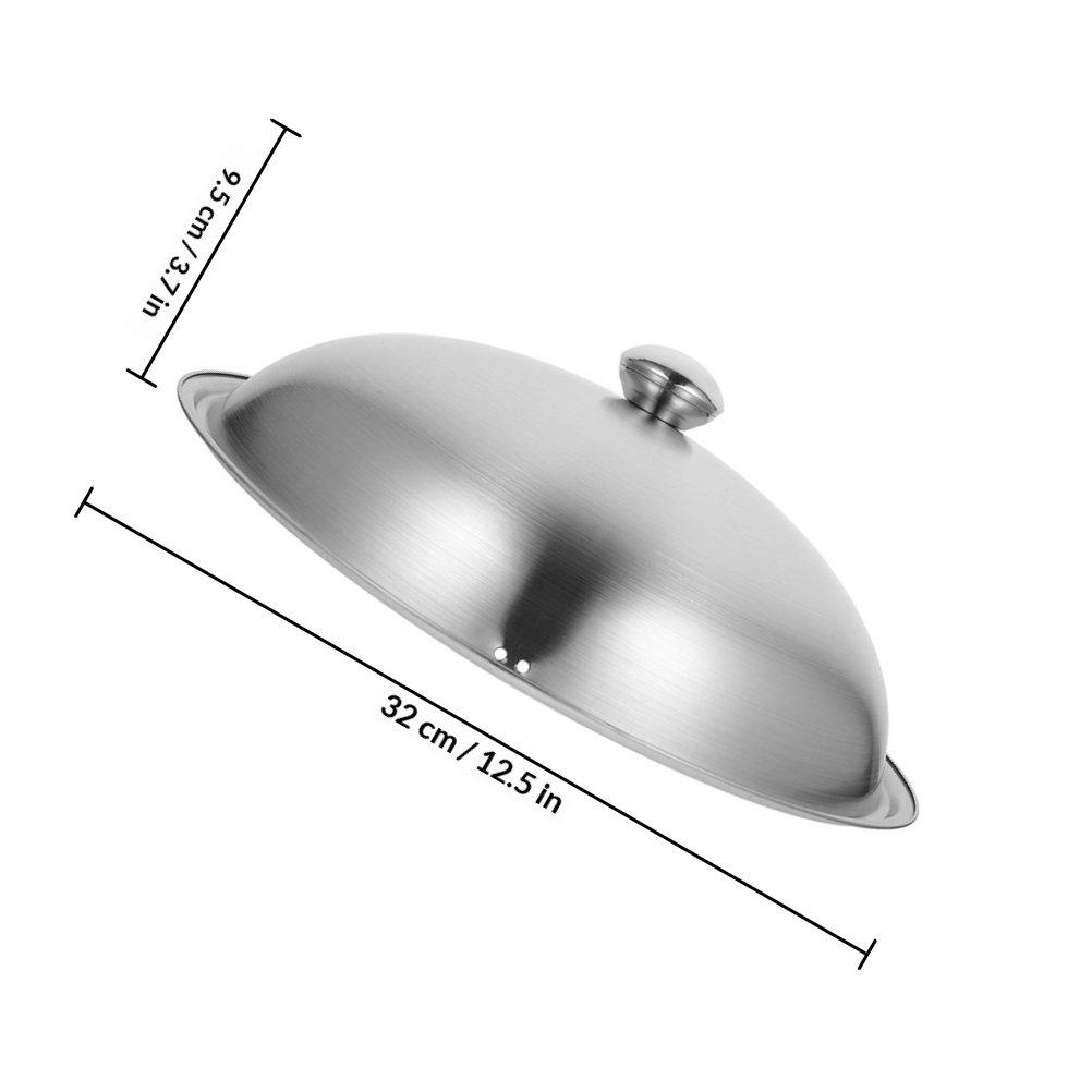 Universal Stainless Steel Pot Lid Thickened Round Cover for Pots and Pans Household Kitchen Supplies Reusable Metal Pan Lid