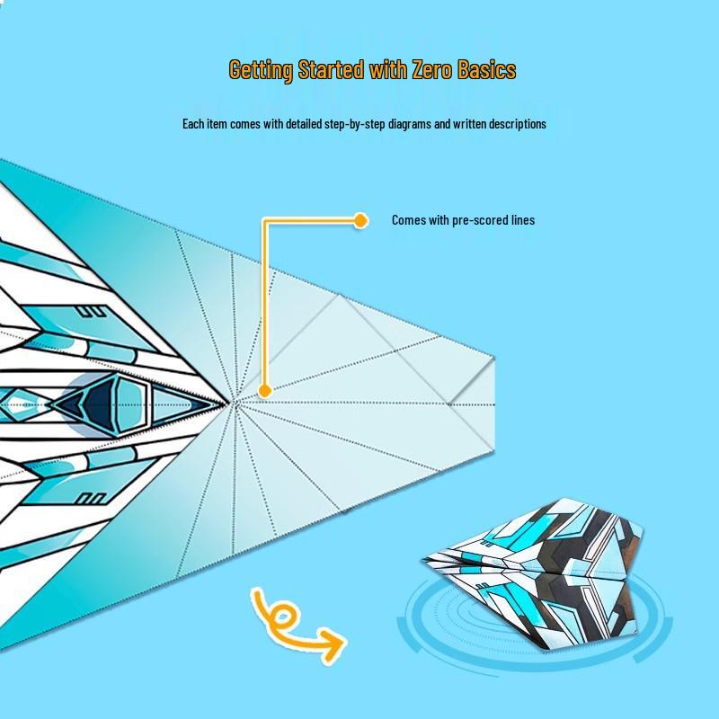 3D Colored Paper Airplane Folding Kit for Kids - Educational Toy for Creativity and Thinking Development