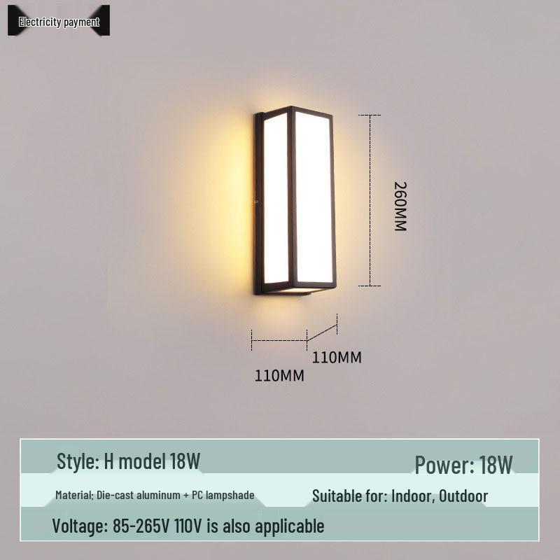 Waterproof Minimalist LED Wall Light with Smart Sensor for Outdoor Use