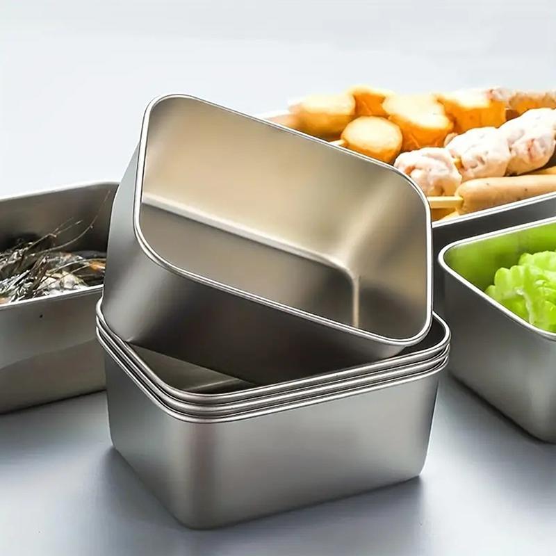 Stainless Steel Refrigerator Food Preservation Box Fruit Bento Meat Airtight Storage Box Kitchen Storage Container Food Storage