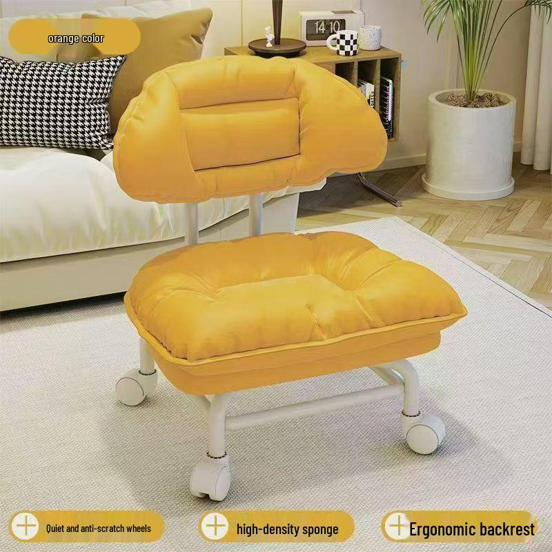 Multi-Functional Soft Padded Chair with Casters: Universal Sofa Chair, Small Stool, and Shoe Changing Seat.