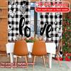 Set Of 2 Flat Printing Love Checkered Popular Curtains Drapes Versatile Fabric Thermal Insulation Curtain Blackout Polyester