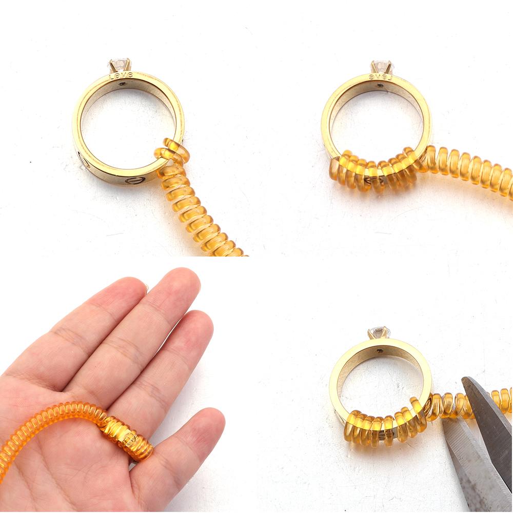 10pcs/lot Ring Size Adjuster Accessories Adjustable Invisible Transparent Spiral Spring Resizing Tools For Jewelry
