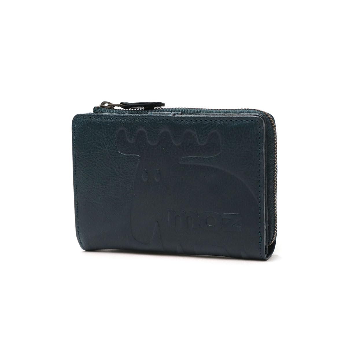 

Elk zipper bifold wallet Navy [Mozu] L-shaped ZNWE-86120 Темно-синій