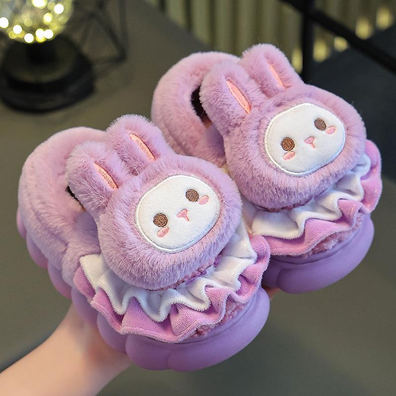 Kinder Cartoon Plüsch Baumwoll Hausschuhe: Herbst/Winter Hausschuhe für Jungen & Mädchen