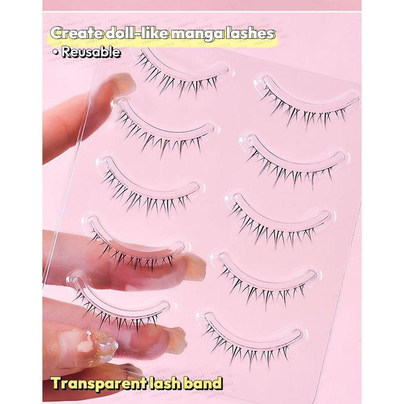 Mogugu - Set mit 5 Paar: Natürliche, zarte künstliche Wimpern