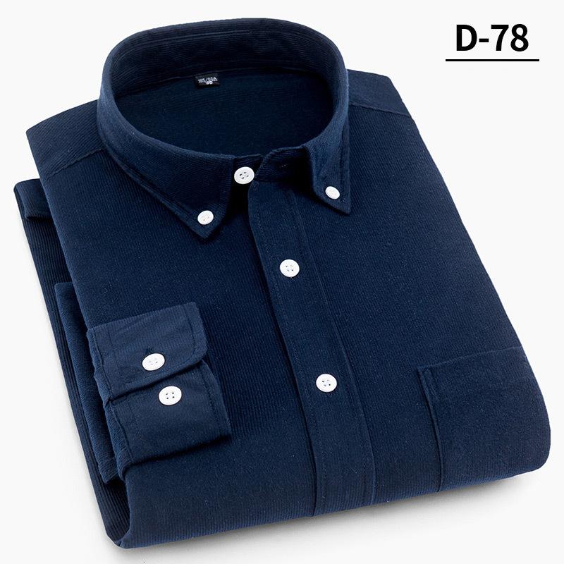 Men's Corduroy Shirts Long Sleeve Fashion Casual Regular Fit Soft Comfortable Pocket Dress Shirt For Men Blouse Clothes