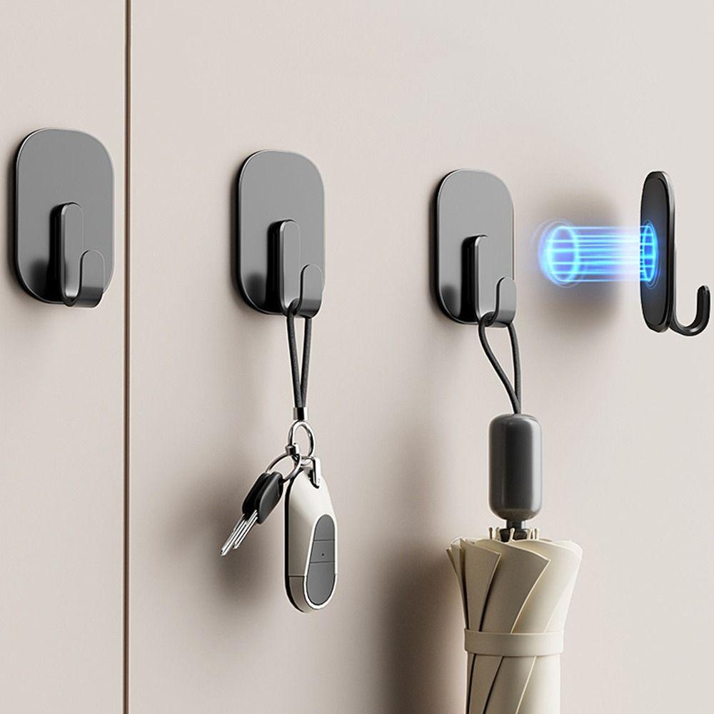 4Pcs Reusable Refrigerator Magnets Hooks Plastic Key Towel Storage Holder Magnetic Hook Entry Door