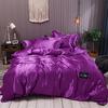 Luxury Royal 4pcs Satin Silk Duvet Cover Bedding Set Twin Full Queen Size King