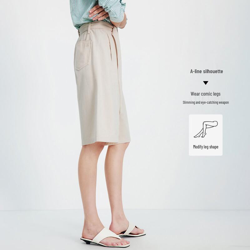 Navigare Women's Cotton A-Line Capri Pants with Belt