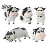 Mini Animal Sculpture 3D Printed Dairy Cow Figurine Cartoon Cattle Statue for Desk Decor Accessory Home Office Gift Lovers Desktop Ornament