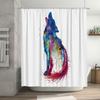Wolf Shower Curtain Abstract Animal Art Nature Forest Decor Bathroom Set Waterproof Modern Home Decor Gift