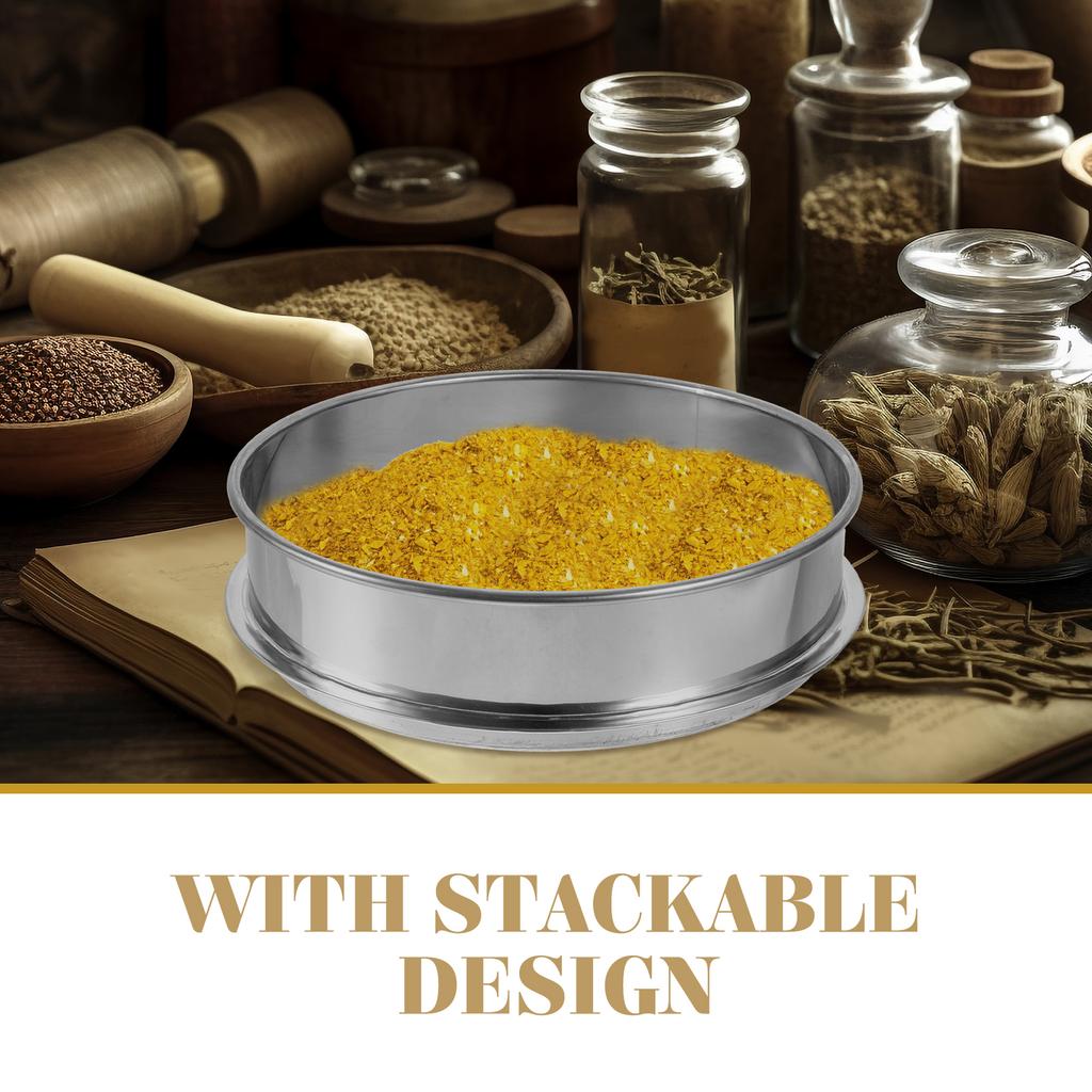 1PC Stainless Steel Herbal Extractor Stackable Sifter Shaker (20cm Diameter) Herbal Extractor Metal Herbal Extractor