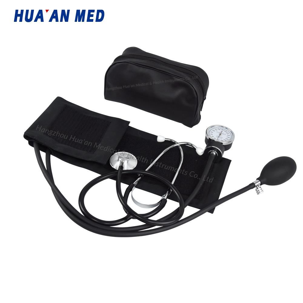 HUAAN MED New Arrival Cotton Cuff Manual Blood Pressure Monitor Aneroid Sphygmomanometer With Stethoscope PVC