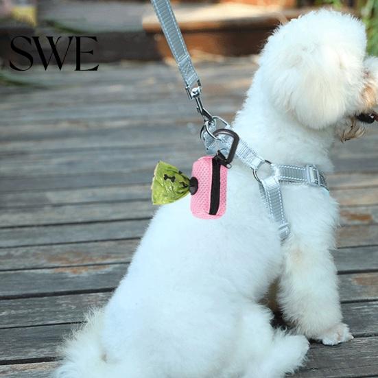 Lightweight Pet Waste Bag Holder Dispenser Zipper Closing Crossed Drawers with Hanging Fashionable Poop Hook Trendy Convenient Dog Pickup Solution