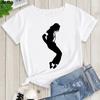 Mens and Kids Summer Shirt Pop King Michael Jackson Womens Printed Shirt Harajuku Casual White Top Womens Trendy Rock Shirt