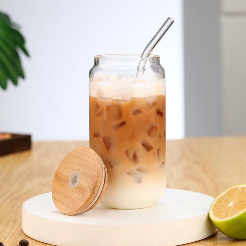 Shangqi 500ml Cold Drink Glass with Lid and Straw