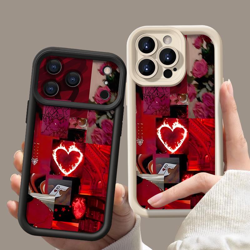 Stylish Red Scenery Pattern Phone Case For iPhone 17 16 15 14 13 12 Pro Max 15 Plus 17 Pro Air 11 16e Shockproof Soft TPU Cover
