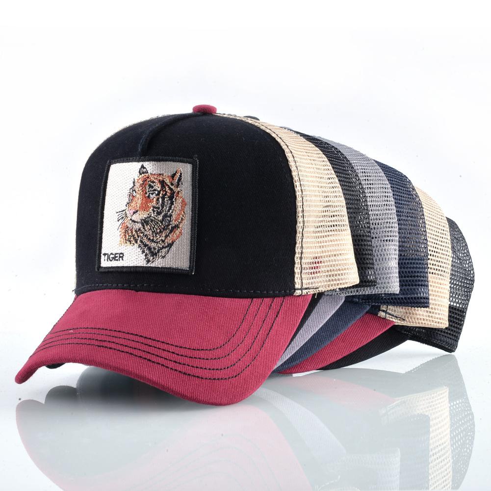 Trucker Fashionable Trendy Caps With Embroidery Animals Patch Four Seasons Adjustable Snapback Baseball Cap For Men Women Adjustable Visor Hat