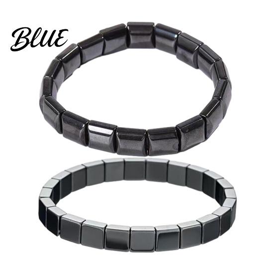 Bracciale Comfort da Uomo Regolabile Banda Nera di Pietra Gallica Superficie Liscia