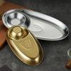 Elegant Gold Tone 304 Nonrust Steel Appetizer Dish Large Capacity Rusts Resistant For Gatherings And Restaurants