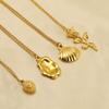 Unique Stainless Steel Irregular Shell Rose Necklace for Women