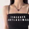 Dark Red Heart Pendant Choker with Ghost Claw Design for Women