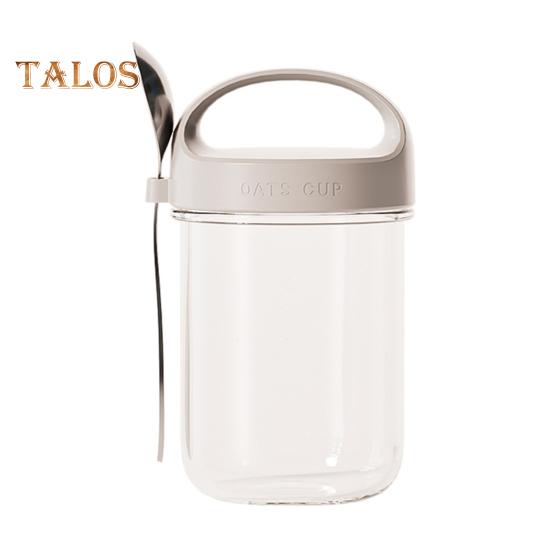 

Стеклянная чашка для овсянки емкостью 430 мл с ложкой и крышкой. Герметичный контейнер для овсяных хлопьев без бисфенола-А на ночь для хлопьев, салатов, йогуртов. Банка для приготовления еды для здоровых завтраков. серый