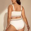 Sexy European and American Large Size High Waist Split Bikini Women's Swimsuit