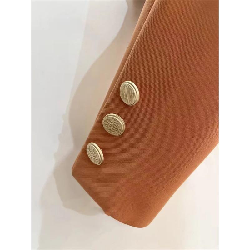 Blazers Cortos Ropa de Mujer Combinación Perfecta Chic Coreano Doble Botonadura Abrigo de Traje Ropa de Oficina para Señoras