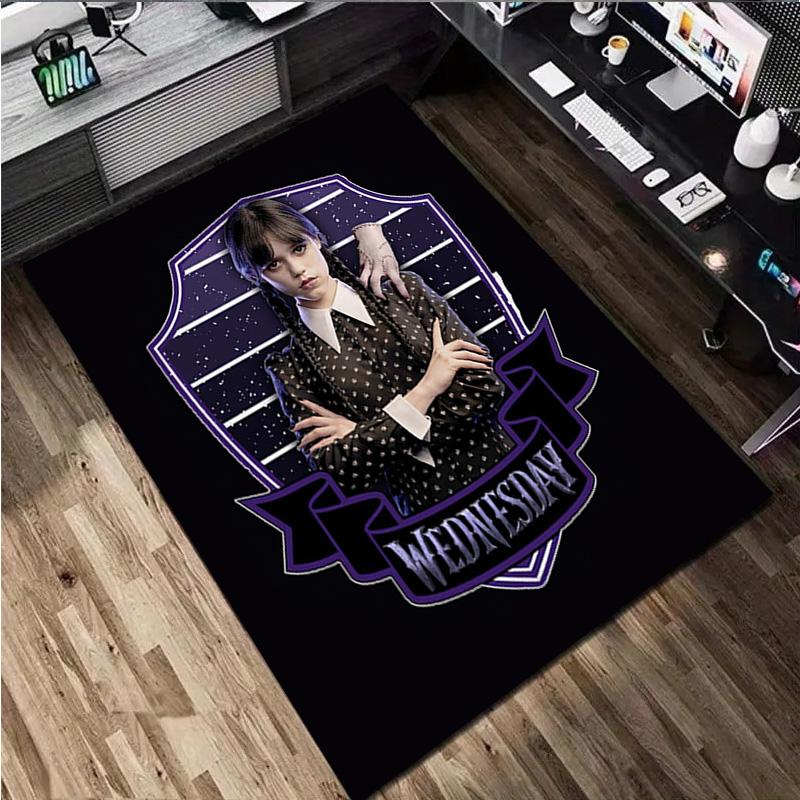 1 Tapis Imprimé Mercredi - Tapis de Décoration Intérieure Pour Salon Chambre Sol Espace Chaise d'Ordinateur